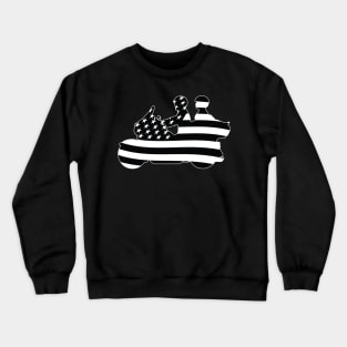 Patriotic American Flag Touring Motorcycle Crewneck Sweatshirt